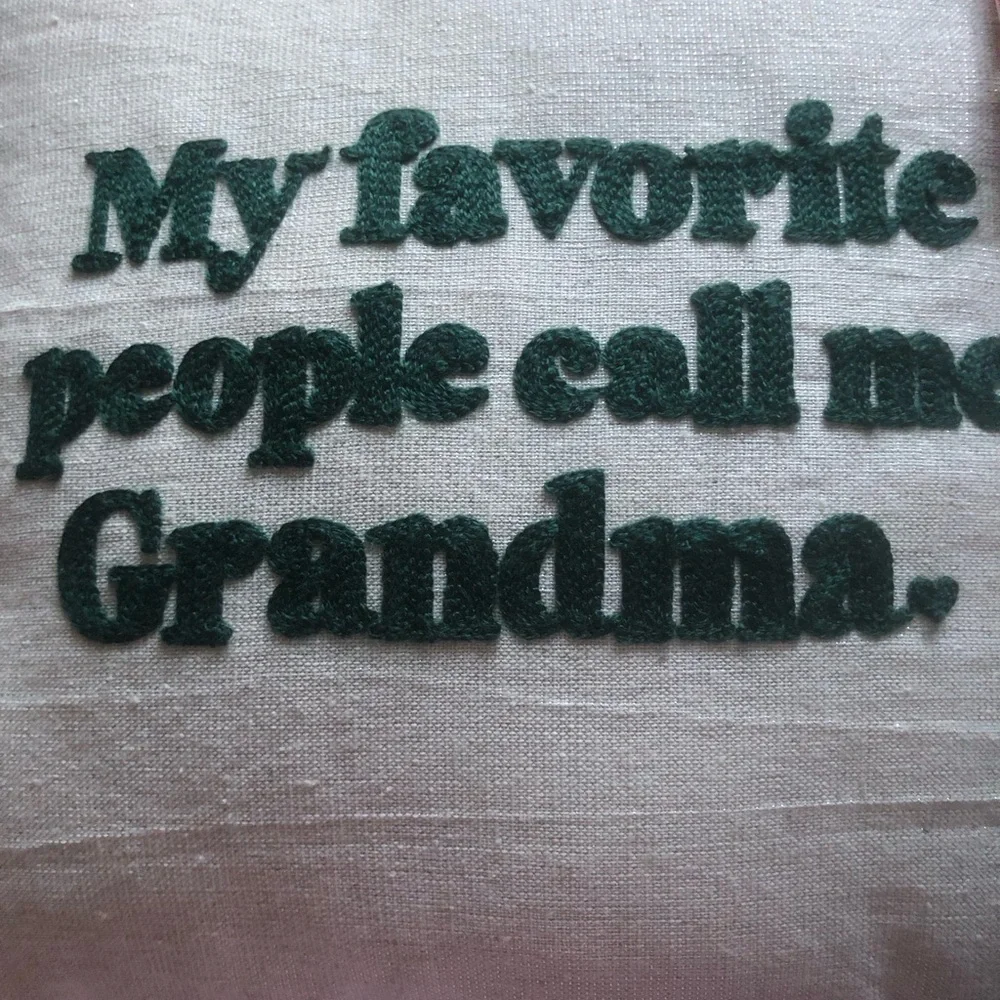 Grandma Christmas present Throw Pillow - Cream and Green